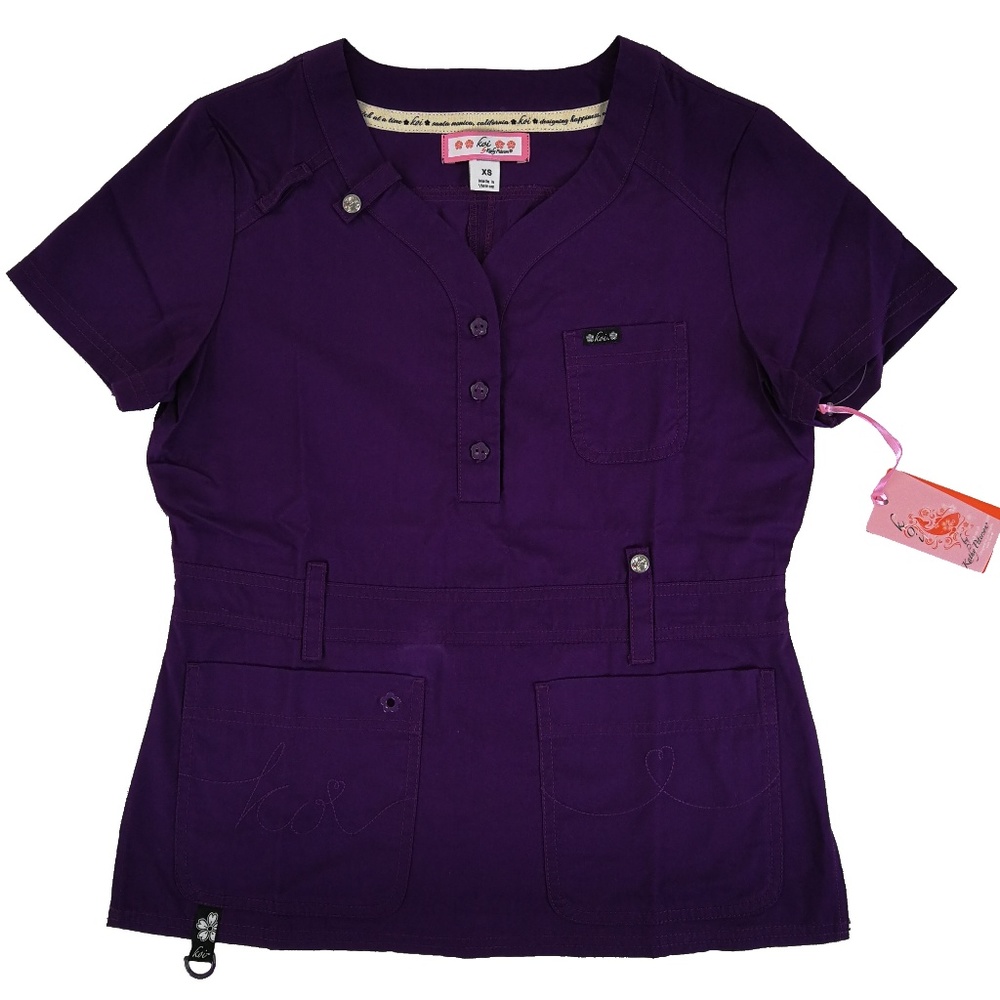 Koi Scrub Top 321-105 Eggplant Purple Kendall
